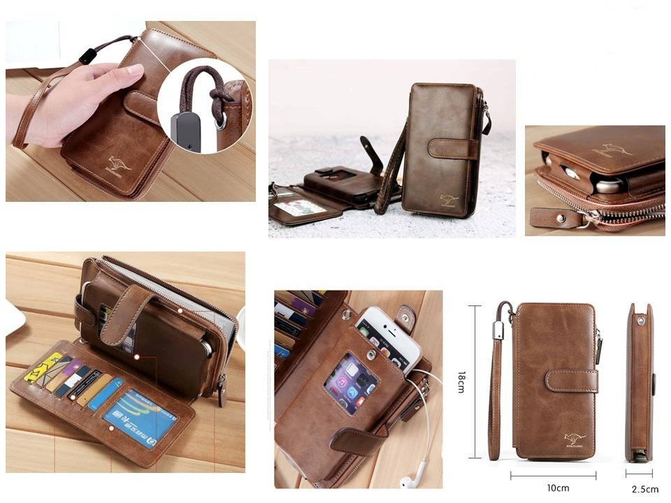 محفظه يد جلد ماركة Kangaroo Long leather wallet